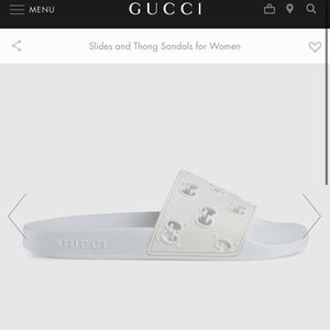 White Gucci rubber slides